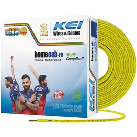 KEI Homecab- FR 4 sq mm Yellow 200 m FR PVC Insulated Wire