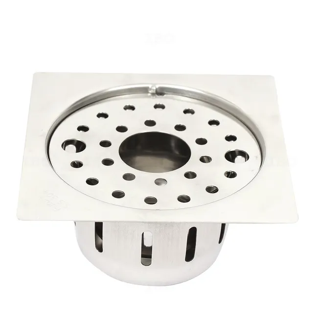 Futura 5 in. x 5 in. Square Stainless Steel Floor Drain