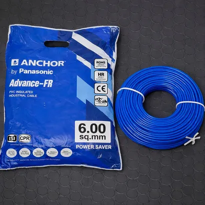 Anchor Advance FR 6 sq mm Blue 180 m FR PVC Insulated Wire Anchor Advance FR 6 sq mm Blue 180 m FR PVC Insulated Wire