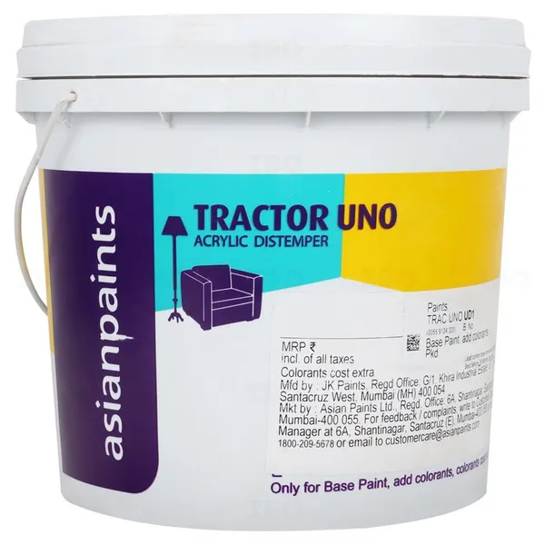 Asian Paints Tractor Uno 20 kg White Interior Distemper-Color