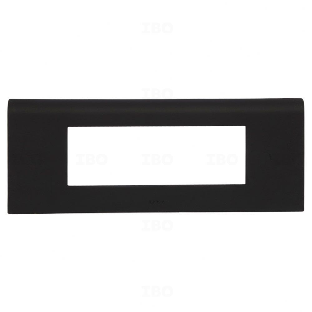 Legrand Myrius Regular 6 Module Glossy Black Switch Board Plate