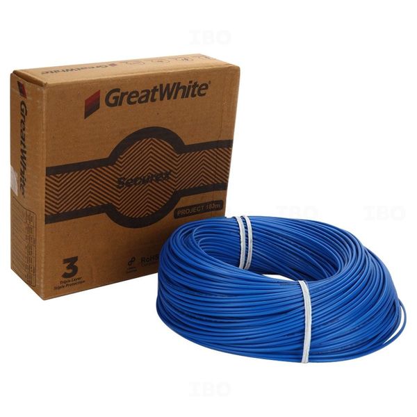 GreatWhite SecureX-FRFX 1.5 sq mm Blue 180 m PVC Insulated Wire