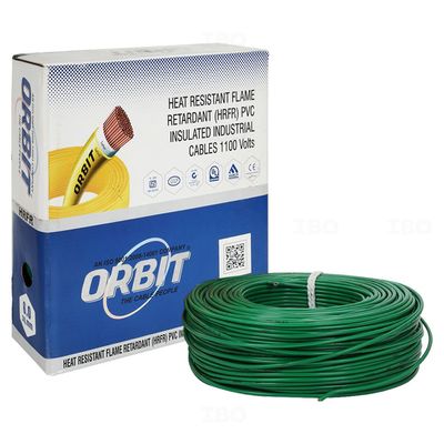 Orbit FR 6 sq mm Green 90 m FR PVC Insulated Wire