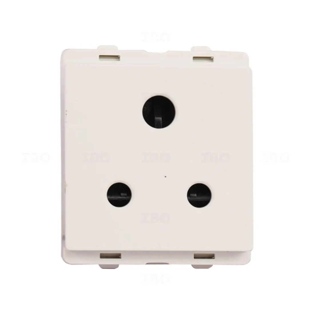 Schneider Livia White 3 pin 6 A 2 Module Socket