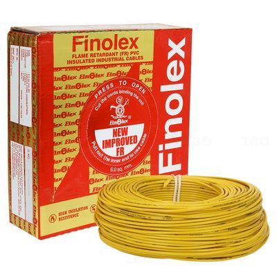 Finolex Gold 6 sq mm Yellow 90 m FR PVC Insulated Wire