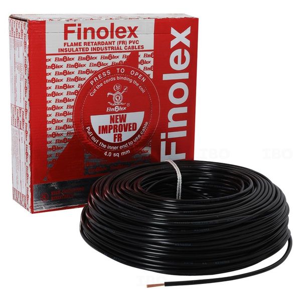 Finolex Silver 4 sq mm Black 90 m FR PVC Insulated Wire