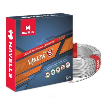 Havells Lifeline 1.5 sq mm Grey 90 m FR Insulated Wire