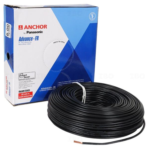 Anchor Advance FR 6 sq mm Black 90 m FR PVC Insulated Wire