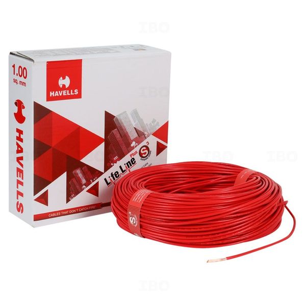 Havells Life Line 1 sq mm Red 90 m PVC Insulated Wire