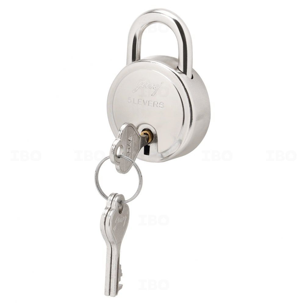 Godrej 8147 Round 5 levers 3 keys MS Padlock