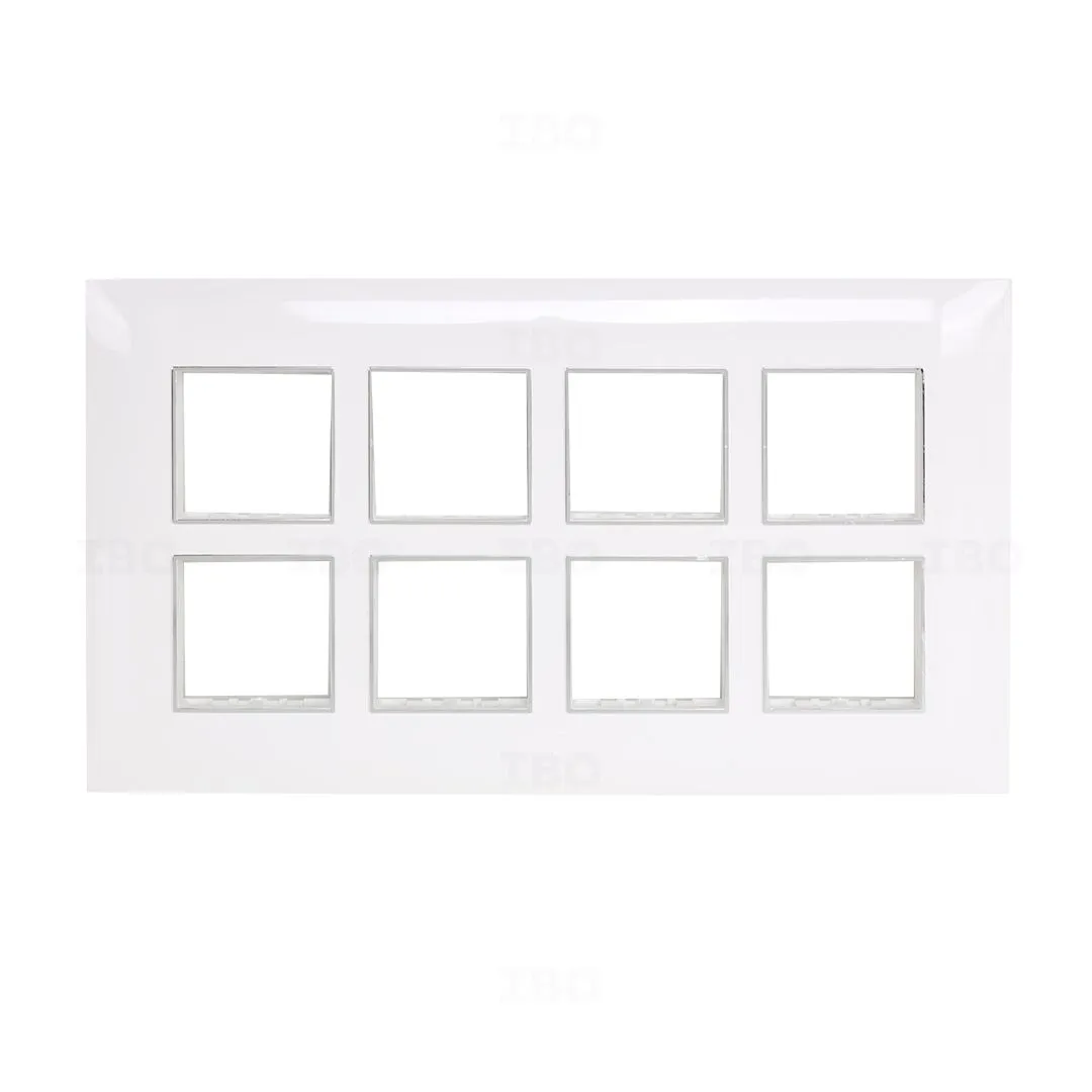 Lisha S7 Turbo Chrome 16 Module Glossy Classic White Switch Board Plate Lisha S7 Turbo Chrome 16 Module Glossy Classic White Switch Board Plate