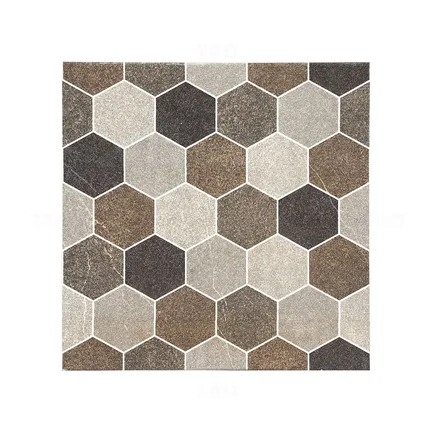Orient Bell HRP stone hexagon brown multi Textured 400 mm x 400 mm Ceramic Parking Tile Orient Bell HRP stone hexagon brown multi Textured 400 mm x 400 mm Ceramic Parking Tile