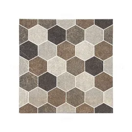 Orient Bell HRP stone hexagon brown multi Textured 400 mm x 400 mm Ceramic Parking Tile