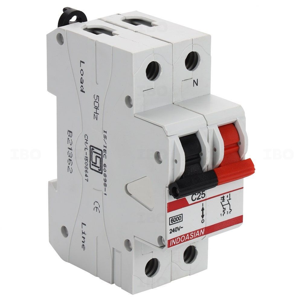 Indoasian Caretron Single Pole Neutral 25 A C Curve MCB