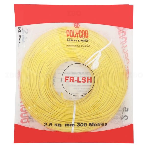 Polycab FRLS-H 2.5 sq mm Yellow 300 m PVC Insulated Wire
