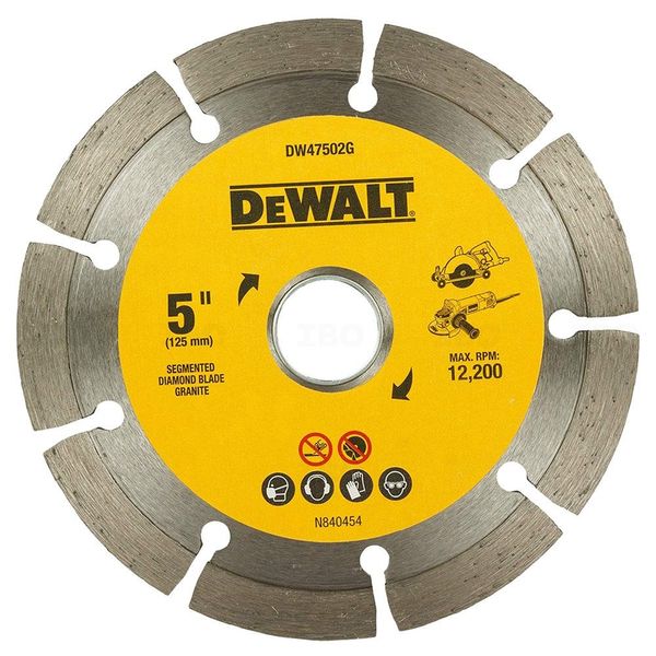 Dewalt Dw47502G-In 125x22.23x10mm Segment Diamond Granite Cutting Blade