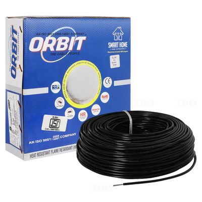 Orbit FR 6 sq mm Black 90 m FR PVC Insulated Wire