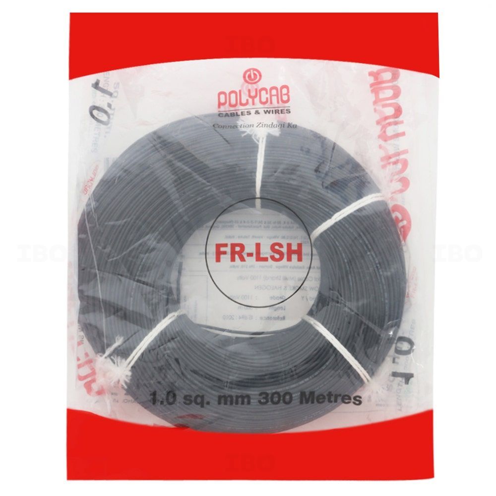 Polycab FRLS-H 1 sq mm Black 300 m PVC Insulated Wire Polycab FRLS-H 1 sq mm Black 300 m PVC Insulated Wire