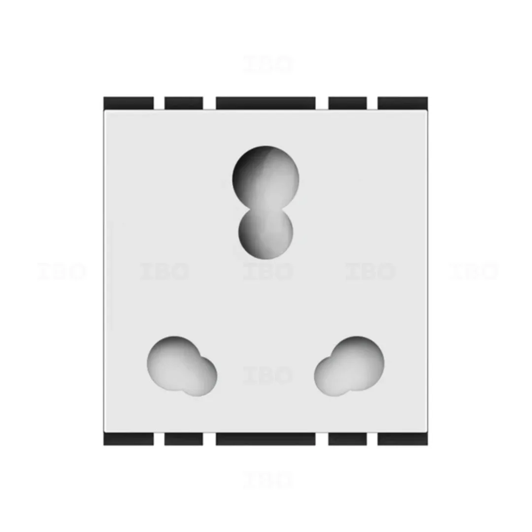 GM G-Nine Genia Glossy White 3 pin 16 A 2 Module Socket