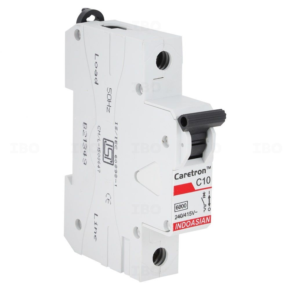 Indoasian Caretron Single Pole 10 A C Curve MCB Indoasian Caretron Single Pole 10 A C Curve MCB