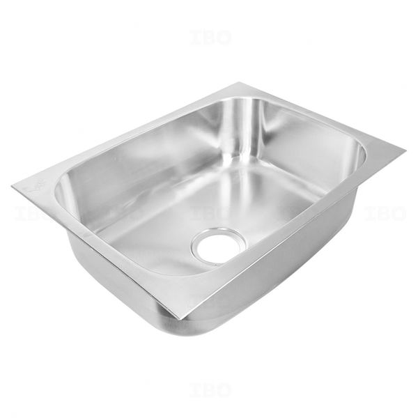 Nirali Grace Plain 24 in. x 18 in. Satin 304 Grade Stainless Steel Single Bowl Sink