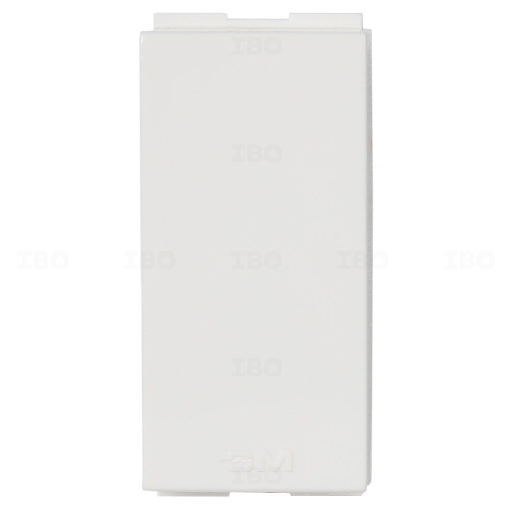 GM Fourfive 1 Module White Blank Plate Cover