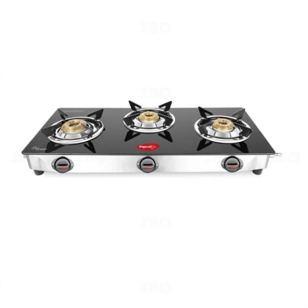 Pigeon Glasstop Ayush 3 Burner Manual Gas Stove