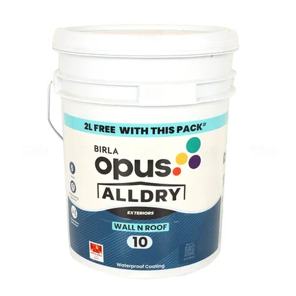 BIRLA opus WF10 AllDry WallnRoof 10 White 20 L Wall Waterproofing BIRLA opus WF10 AllDry WallnRoof 10 White 20 L Wall Waterproofing
