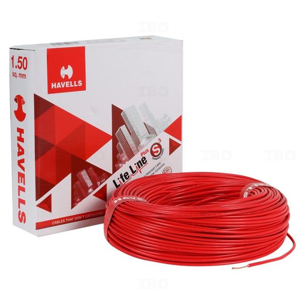 Havells Life Line 1.5 sq mm Red 90 m PVC Insulated Wire