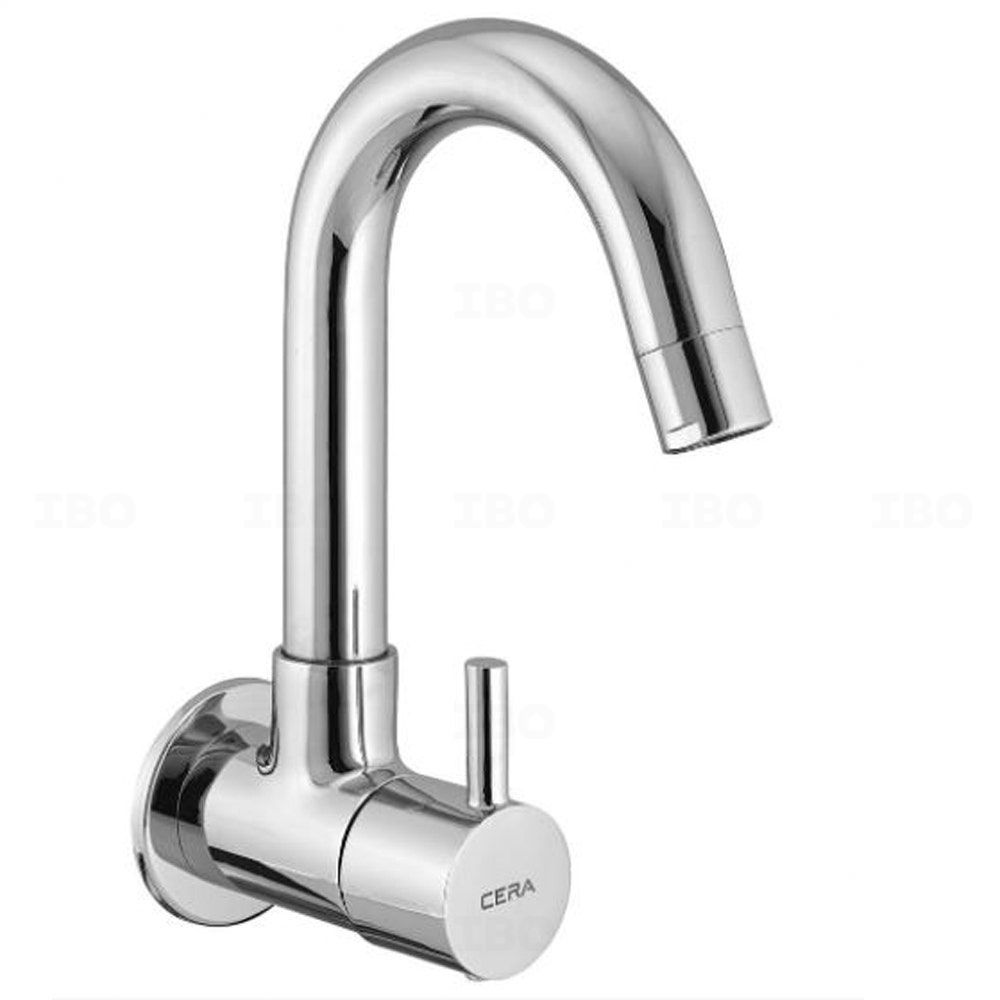 Cera Fountain Wall Mounted Silver Sink Tap