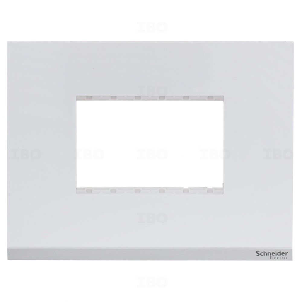 Schneider Unica Pure 3 Module Glossy White Switch Board Plate