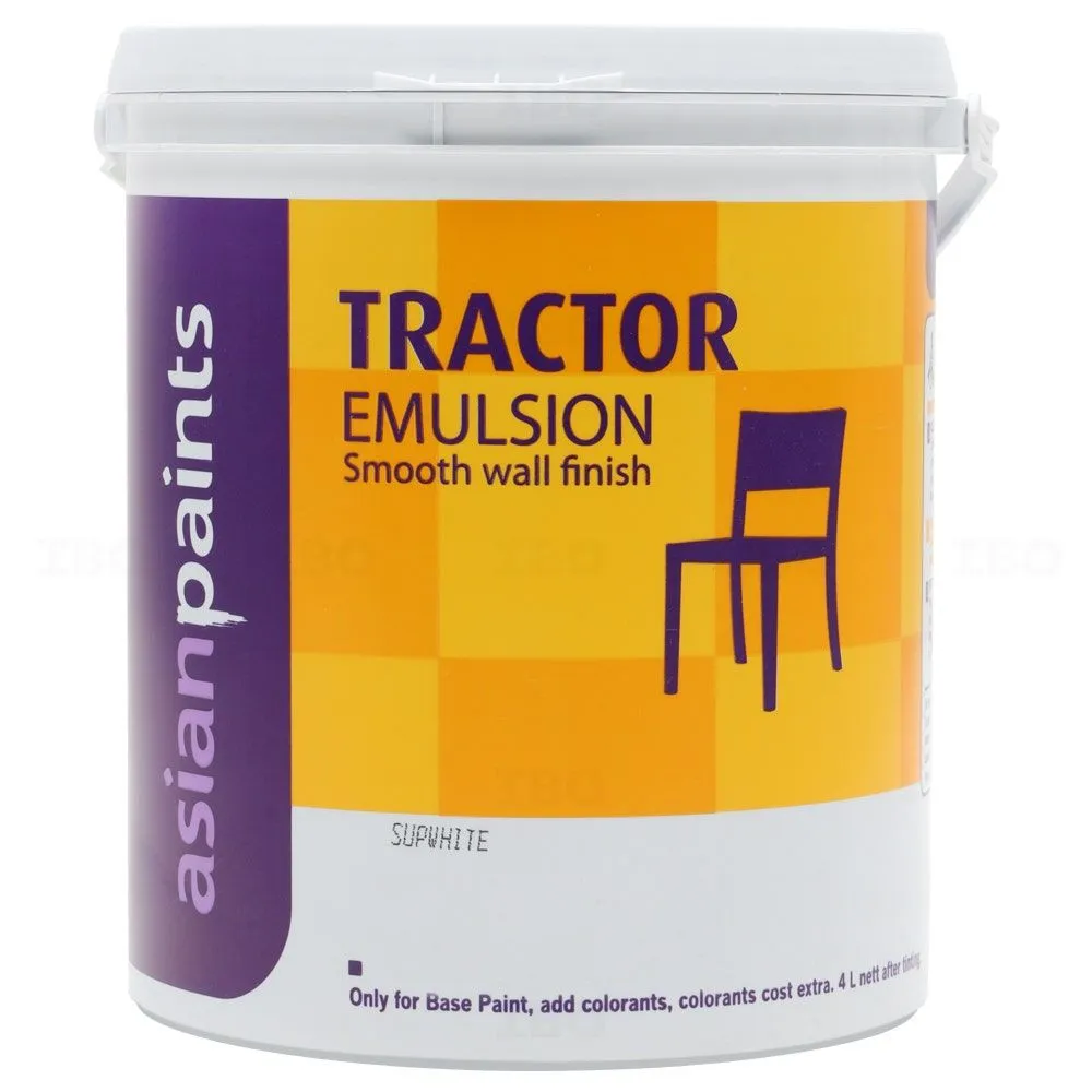 Asian Paints Tractor 4 L White Interior Emulsion - Color Asian Paints Tractor 4 L White Interior Emulsion - Color
