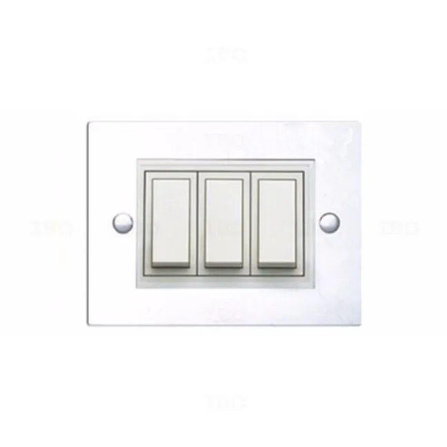Anchor Roma Classic 3 Module Matte Deko White Switch Board Plate