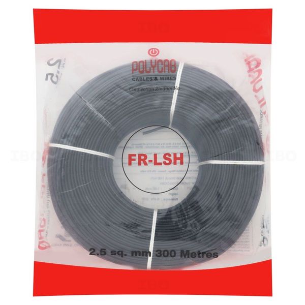Polycab FRLS-H 2.5 sq mm Black 300 m PVC Insulated Wire