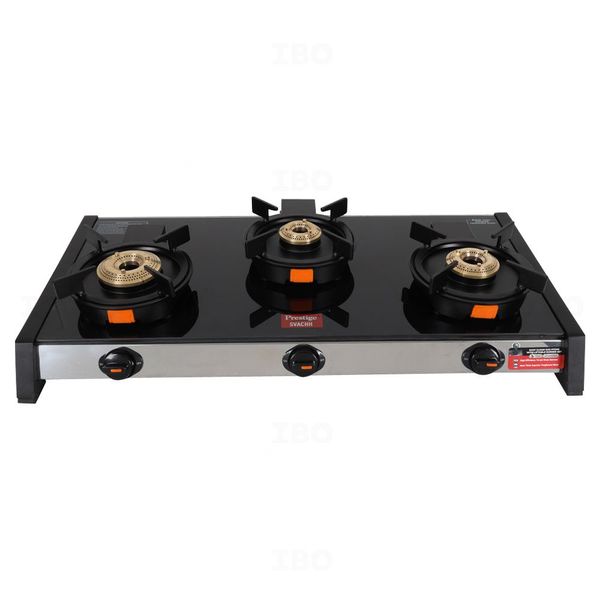Prestige Svachh Stainless Steel & Toughened Glass Gas Stove with Manual Ignition