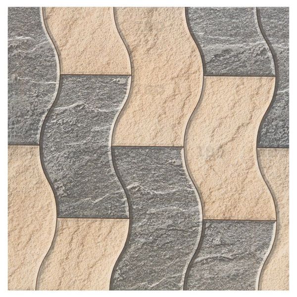 Orient Bell HRP Wavelock Grigio Crema Textured 400 mm x 400 mm Ceramic Parking Tile