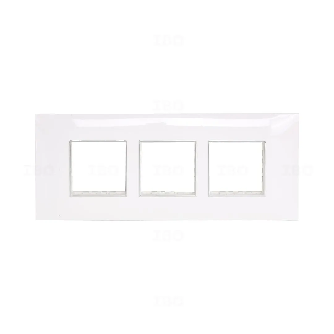 Lisha S7 Turbo Chrome 6 Module Glossy Classic White Switch Board Plate Lisha S7 Turbo Chrome 6 Module Glossy Classic White Switch Board Plate