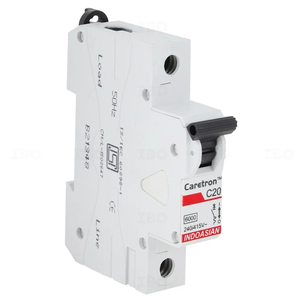 Indoasian Caretron Single Pole 20 A C Curve MCB