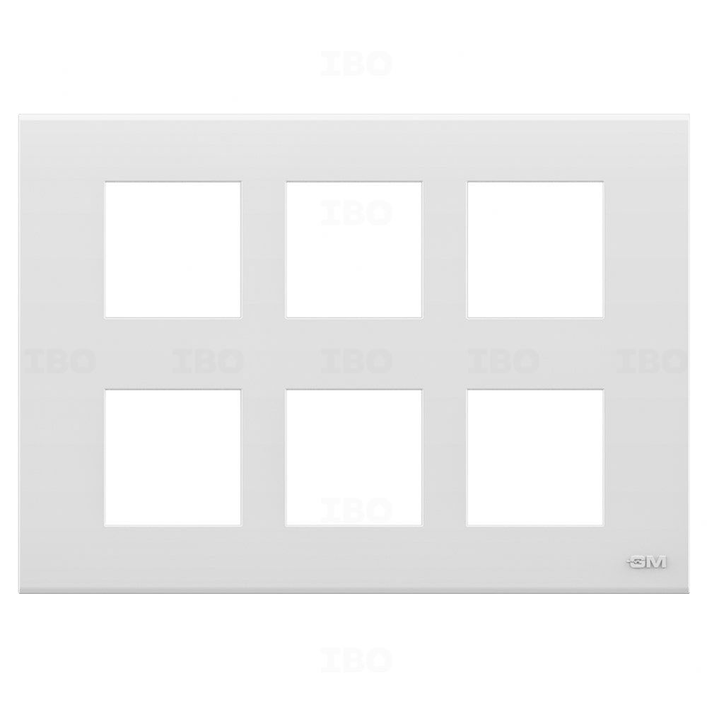 GM Fourfive Casablanca 12 Module Semi-Glossy White Switch Board Plate