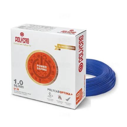 Polycab Optima+ 6 sq mm Blue 90 m PVC Insulated Wire Polycab Optima+ 6 sq mm Blue 90 m PVC Insulated Wire