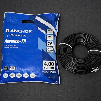 Anchor Advance FR 4 sq mm Black 180 m FR PVC Insulated Wire Anchor Advance FR 4 sq mm Black 180 m FR PVC Insulated Wire