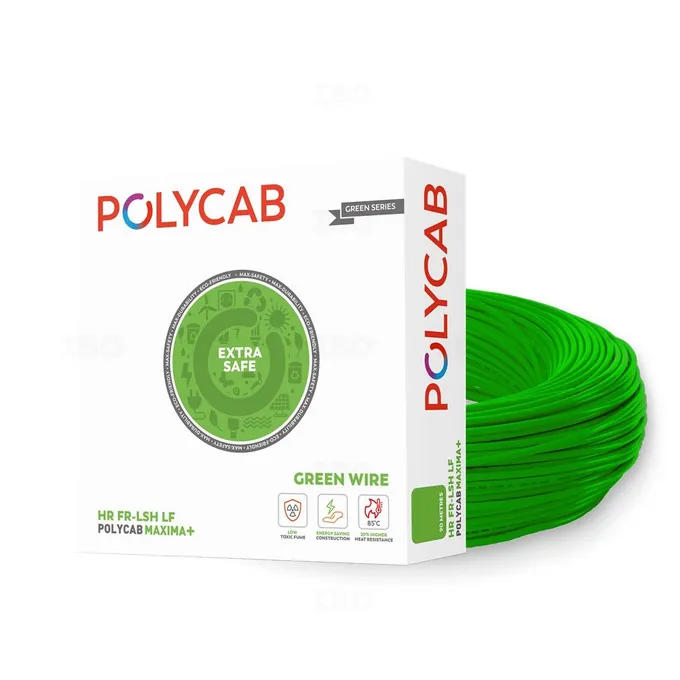 Polycab Maxima+ 2.5 sq mm Green 90 m FR PVC Insulated Wire