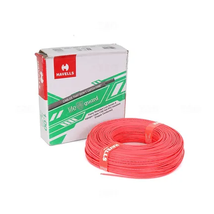 Havells Lifeguard 1 sq mm Red 180 m FR-LSH PVC Insulated Wire Havells Lifeguard 1 sq mm Red 180 m FR-LSH PVC Insulated Wire