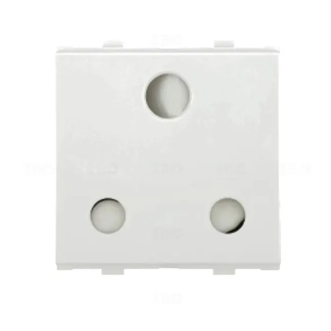 Lisha Special 7 Classic White 3 pin 6 A 2 Module Socket