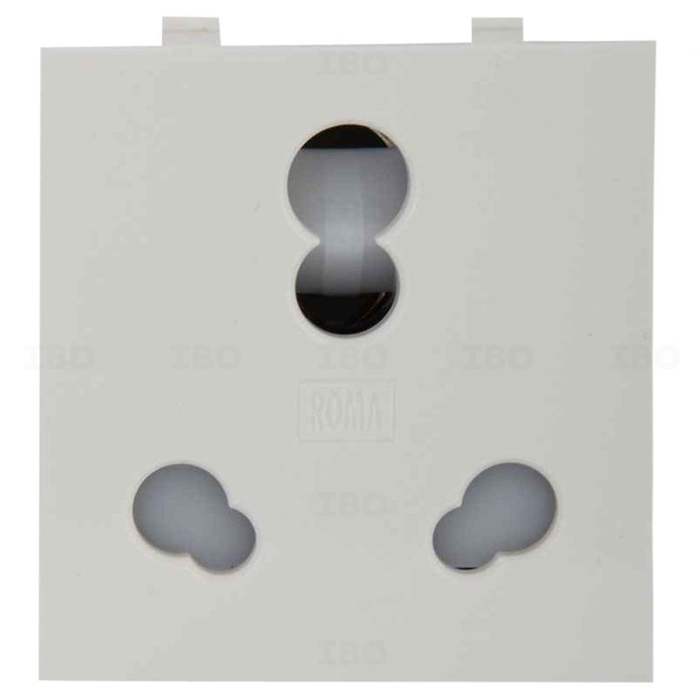 Anchor Roma Classic White 3 pin 10/25 A 2 Module Socket Anchor Roma Classic White 3 pin 10/25 A 2 Module Socket