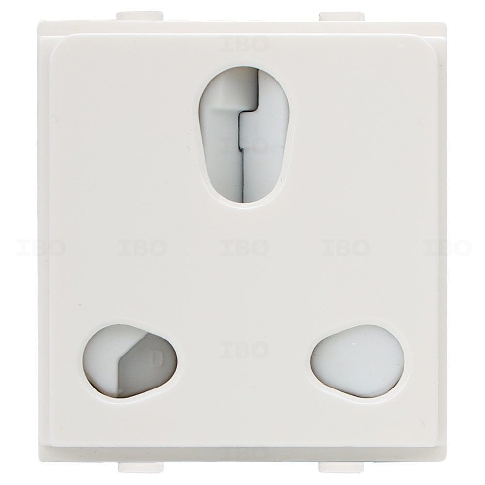 GreatWhite Trivo White 3 pin 16 A 2 Module Socket GreatWhite Trivo White 3 pin 16 A 2 Module Socket
