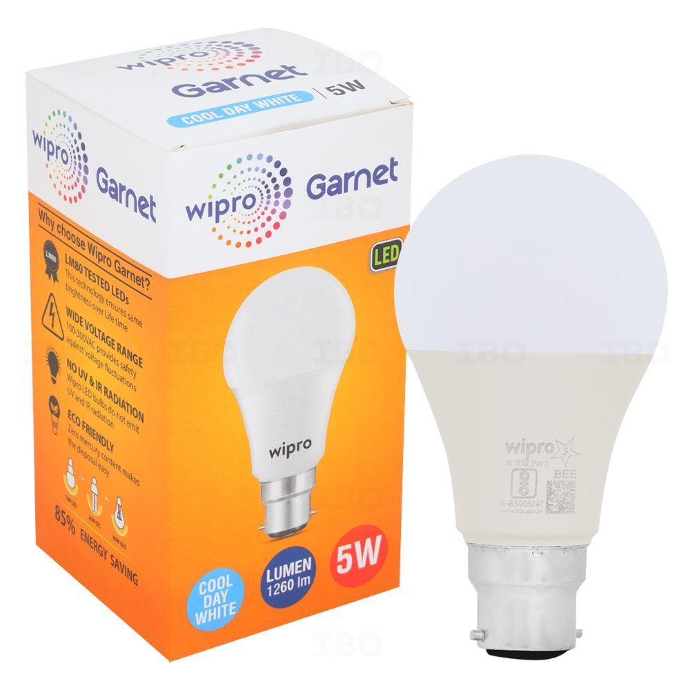 Wipro Garnet 5 W B22 Cool Day Light LED Bulb