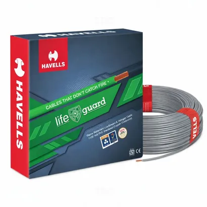 Havells Lifeguard 1.5 sq mm Grey 180 m FR-LSH PVC Insulated Wire