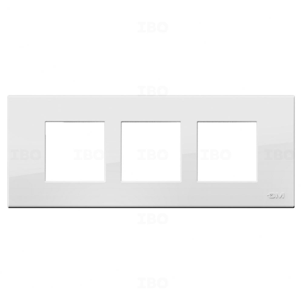GM Fourfive Casablanca 6 Module Semi-Glossy White Switch Board Plate