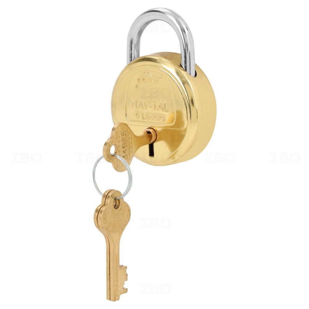 Godrej 3279 Nav-tal 6 levers 3 Keys Brass Padlock
